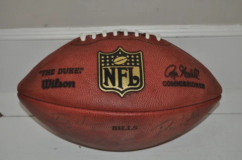 NFL Wilson The Duke Leather Football Buffalo Bills - Signed Cover