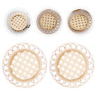  2 Pcs Braided Cup Coaster Round Woven Placemats Dessert Plate