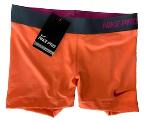 NEW! NIKE PRO [XS] Women's 2.5'' Compression Yoga Shorts-Peach/Grey 519240-606 - Picture 1 of 3