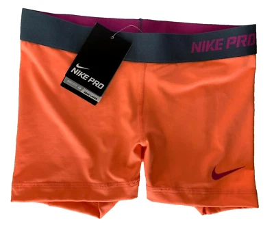 NEW! NIKE PRO [XS] Women's 2.5'' Compression Yoga Shorts-Peach/Grey 519240-606 - Image 1 of 3