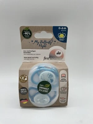 Silikon Schnuller Nip "My butterfly NIGHT"+ Etui  (0-6 Monate, 2 Stück) blau - Bild 1 von 2