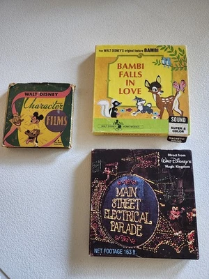 3 Películas de 8 mm, Vintage, Bambi se enamora, Main Street ELECTRIC Parade, Foto 1 de 2