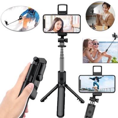 Bluetooth 4.2 Selfie Stick Stativ für Handy Smartphone iPhone 15 14 13 Pro Max - Bild 1 von 4