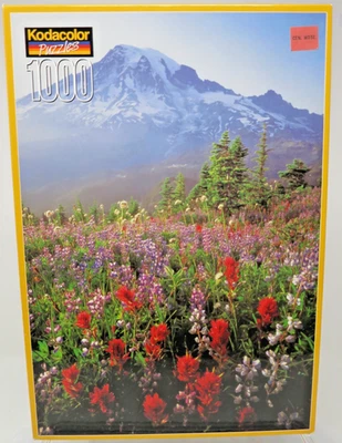 Rompecabezas Kodacolor Alpine Flowers @ Mt Rainer 1000 piezas flores silvestres gorra de nieve MTNS nuevo Foto 1 de 4