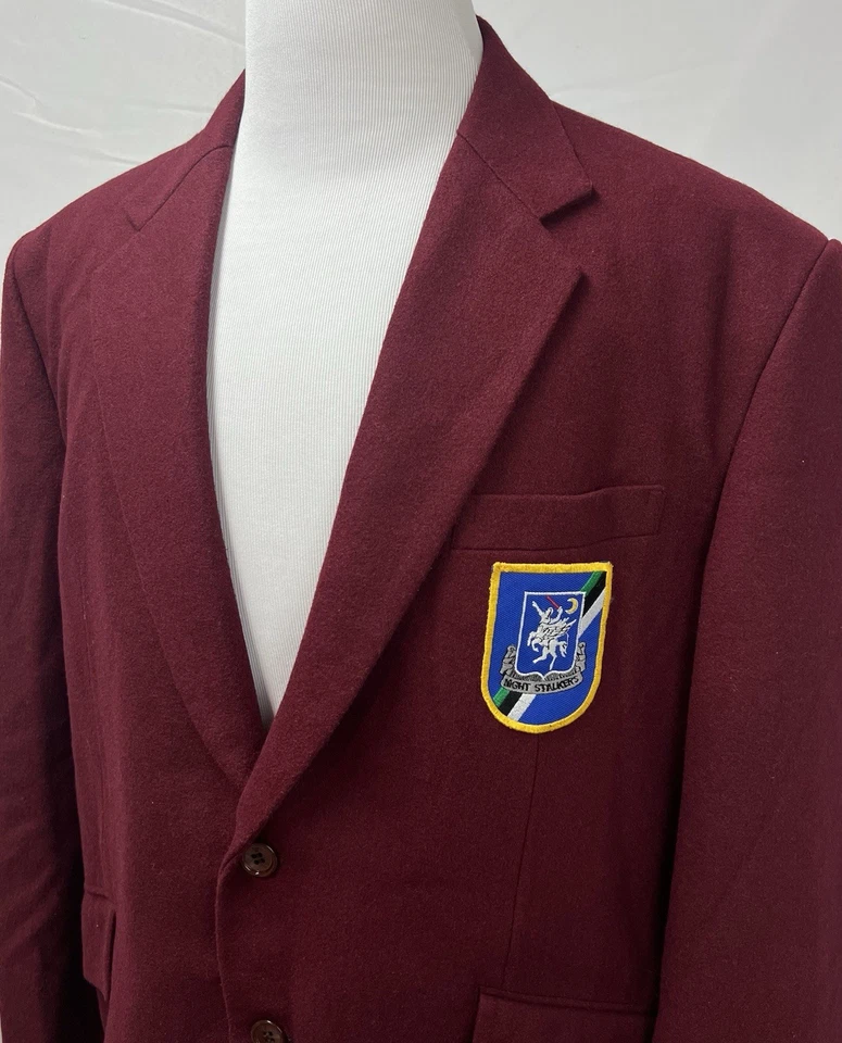 Jaqueta Blazer Masculina Personalizada Granada Vermelha Escura 48R Night Stalkers Crest Casaco Esportivo - Imagem 1 de 4