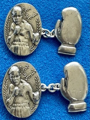 Gemelos de plata esterlina Joe Louis campeón de boxeo vintage 1940 MUY RAROS Foto 1 de 2