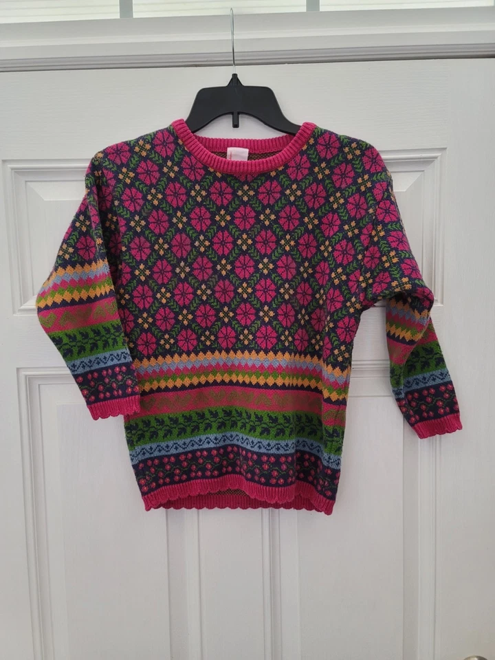 Suéter Pullover Floral Hanna Andersson De Colección Niñas Talla 8 | 130 Multicolor Nórdico Foto 1 de 4