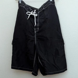 RUSTY Pantaloncini da tavola in nylon nero uomo 36 spiaggia surf nuoto - Foto 1 di 3