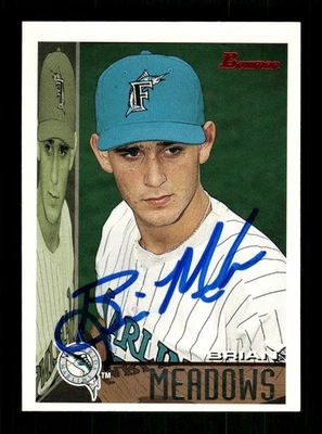 Brian Meadows Autographed 1995 Bowman Rookie Card #158 Florida Marlins - Image 1 of 2