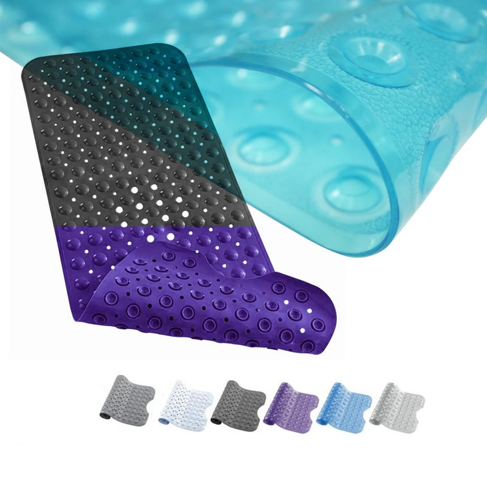 Alfombra de bañera antideslizante RCH 40 x 16 pulgadas - Alfombra de ducha para bañera con ventosa Foto 1 de 4