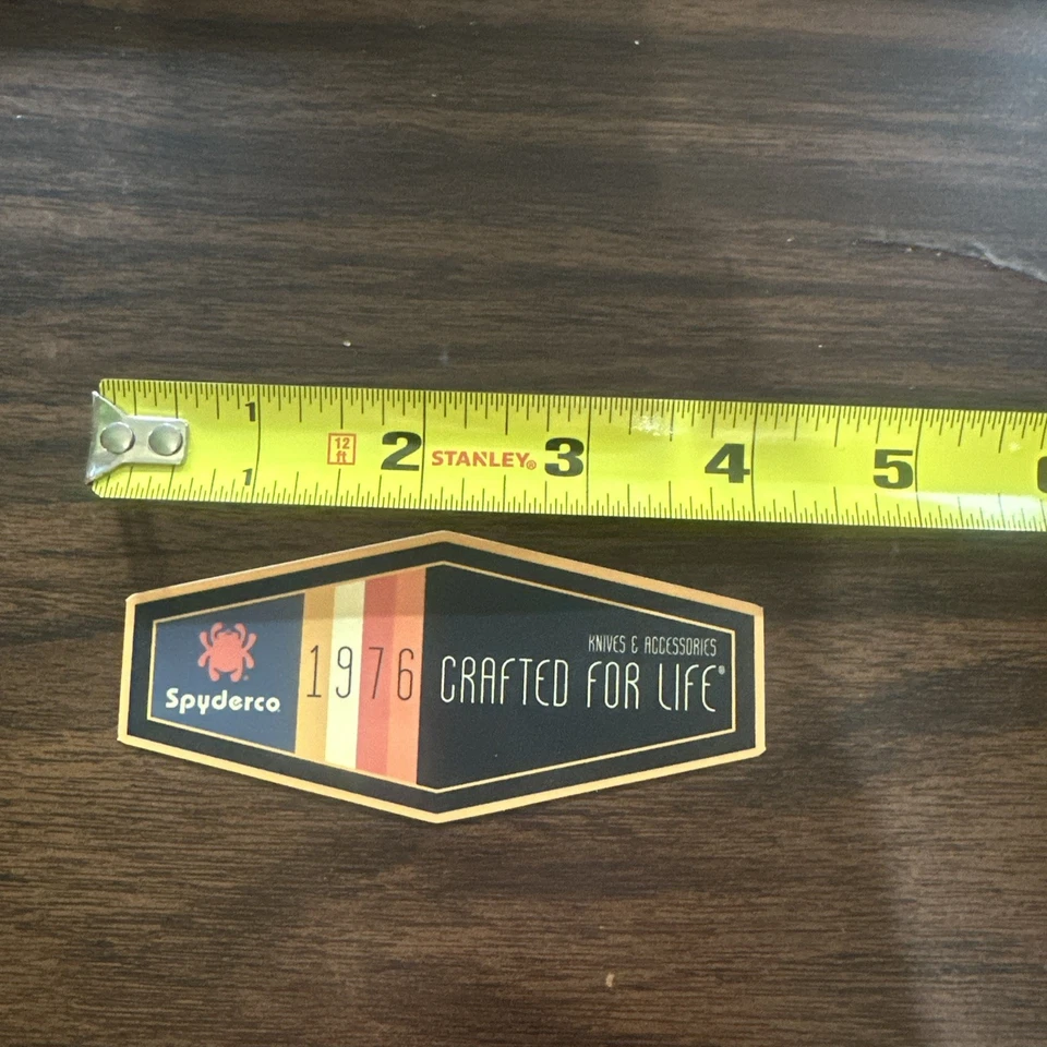Spyderco Knives Crafted For Life Blk Orange Vinyl Sticker Decal SHOT Show - Image 1 of 1
