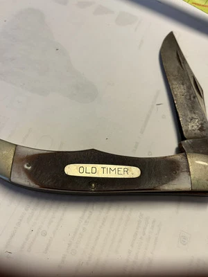 Bonita navaja de bolsillo vintage Schrade-Walden NY USA 250T Old Timer 5-1/4" Foto 1 de 4