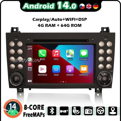 64GB Android 14 Autoradio Mercedes SLK-Klasse R171 W171 Navi 8-Kern CarPlay DAB+ - Bild 1 von 4