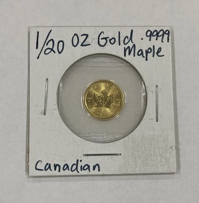 Moneda de oro Canada Maple Leaf 2019 1/20 oz .9999 finamente sellada embalaje como nuevo RCM Foto 1 de 4
