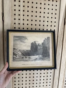 Framed Vintage Nordic 8x10”Landscape Print Icelandic Viking - Picture 1 of 4