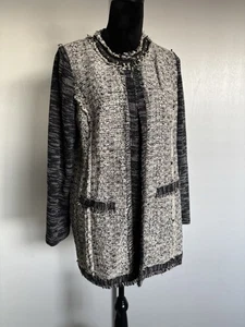Chico Gr. One Tweed Blazer schwarz weiß Strick Büro Arbeitskleidung besondere Anlässe - Bild 1 von 6