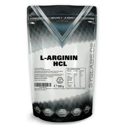 SYGLABS NUTRITION SygLabs Arginin HCL - 500g Pulver Aminosäuren vegan L-Arginin