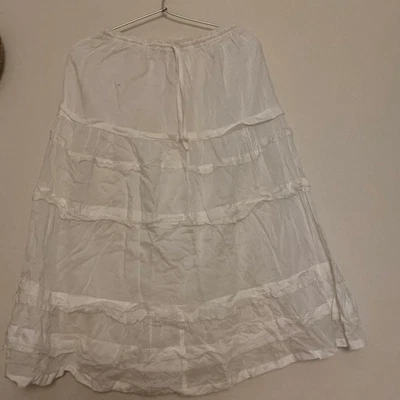 COMME des GARÇONS Falda Acampanada Blanca, Poliéster, Cintura Elástica, Hecha en Japón Foto 1 de 4