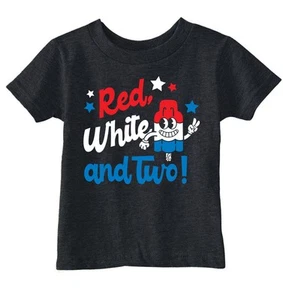 Toddler Funny T Shirt Red White and Two Sarcastic Fourth Of July Graphic Novelty - Picture 1 of 7
