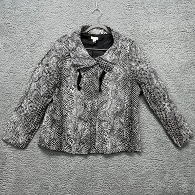 Chaqueta Chico's Mujer 3 Negro Blanco Estampado Piel de Serpiente Forrada Metálica Noche Foto 1 de 4