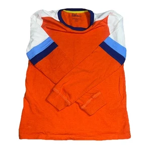Boden Boys Youth 11-12 Long Sleeve T Shirt Color Block Orange White Blue Cotton - Picture 1 of 8