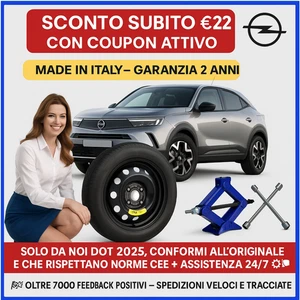 💥 Kit Ruotino di Scorta per Opel Mokka B da 17" con Cric e Chiave dot2025 ✅ - Imagen 1 de 12
