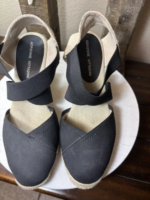 "ALPARGATA BIJOUX NEGRA ADRIENNE VITTADINI TACÓN 3,5"" TALLA 8M Foto 1 de 4