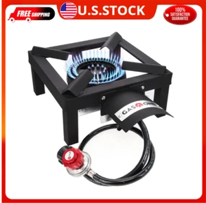 High Pressure Single Propane Burner - Outdoor Cooking with Heat Shield and Guard - Picture 1 of 8