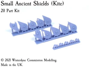 Small Ancient Shields (Kite) suits 25mm 28mm Warhammer Kings of War etc - Picture 1 of 1