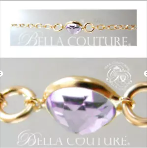 NEW FINE .95CT 18K YELLOW GOLD AAA AMETHYST VICTORIAN DIAMOND CHAIN NECKLACE - Picture 1 of 24