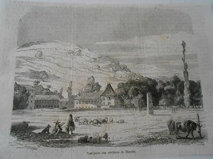 Gravure 1857 - Vue prise aux environs de Biarritz - Imagen 1 de 1