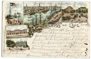 Litho AK Lehe,Bremerhaven,Artillerie-Kaserne u.a 1899 - Picture 1 of 2