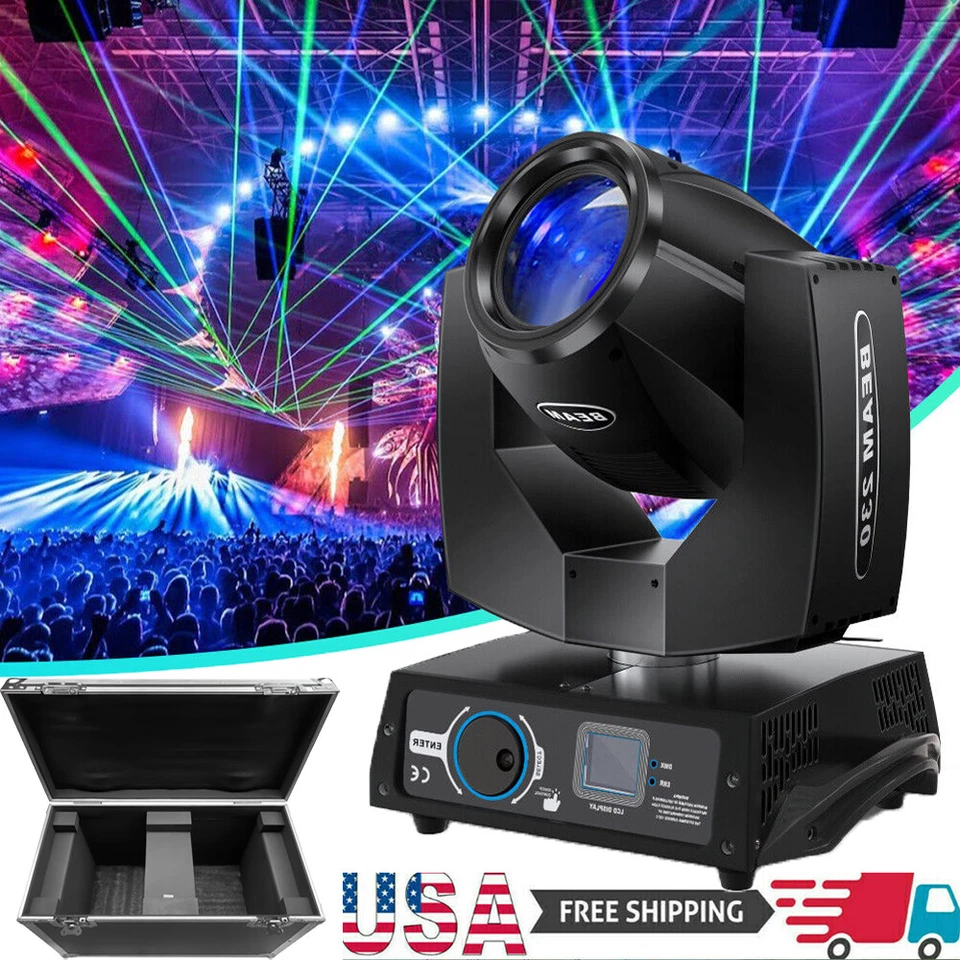 7R Beam 230W LED Moving Head Light DMX512 Strobe 17 Gobo DJ Disco Stage Lighting - Image 1 of 4