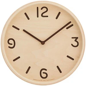 Lemnos Wanduhr Analog Thomson naturfarben Holz THOMSON natur LC10-26 NT - Bild 1 von 4