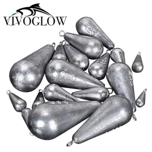 Teardrop Sinkers, High-Density Lead Fishing Weights Fishing Sinkers Fast-Sinking - Picture 1 of 16