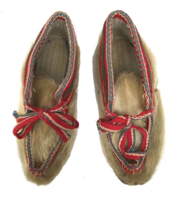 Оригинальный винтажный саамов Лапландии олень меха туфли Skaller традиционной Скандинавии - Изображение 1 из 4