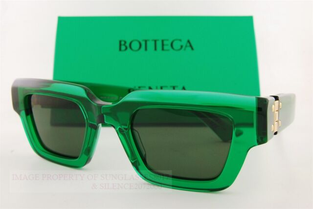 Bottega Veneta BV1123S Women's Green Frame Brown Lens Square  Sunglasses 56MM