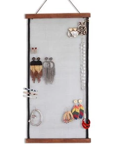 Wall Mount Earring Organizer Hanging Jewelry Display for Studs Dangle Earrings - Picture 1 of 6