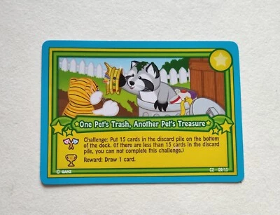 Tarjeta Coleccionable Webkinz Serie 2 Challenge One Mascotas Basura, Otra Mascota... C2-09/15 Foto 1 de 2