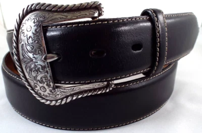 Cinturón vaquero/western tachonado estrella Texas 1,5" cuero negro para hombre LN Nocona talla 40 Foto 1 de 4
