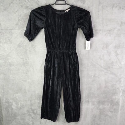 Mono de terciopelo negro manga cuarto gato y gato talla M mediano (7/8) para niñas Foto 1 de 4