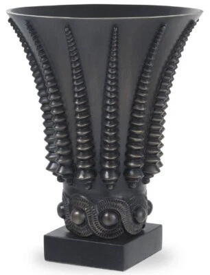 Eichholtz Luxus Deko Vase Bronzefarben / Schwarz Ø 22 x H. 28 cm - Rund Messing  - Bild 1 von 4