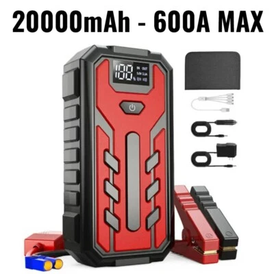 Booster Jump Starter 600A Avviatore Emergenza Batteria Auto Moto Litio Powerbank - Immagine 1 di 4