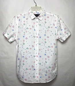 Playstation Button Front Shirt Size M White *H - Picture 1 of 5