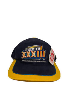 NWT Vintage 1999 Super Bowl XXXIII SnapBack Hat Embroidered Cotton
