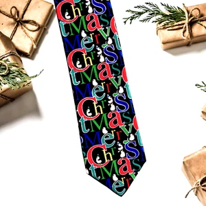 Corbata de Navidad con Pingüino Papá Noel con reflejos metálicos (Ver descripción) - Imagen 1 de 2