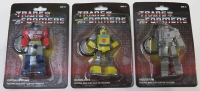 TRANSFORMERS G1 2019 Set of 3 Action Figures Bag Clips Hasbro Toy Keychains NIP - Image 1 of 2