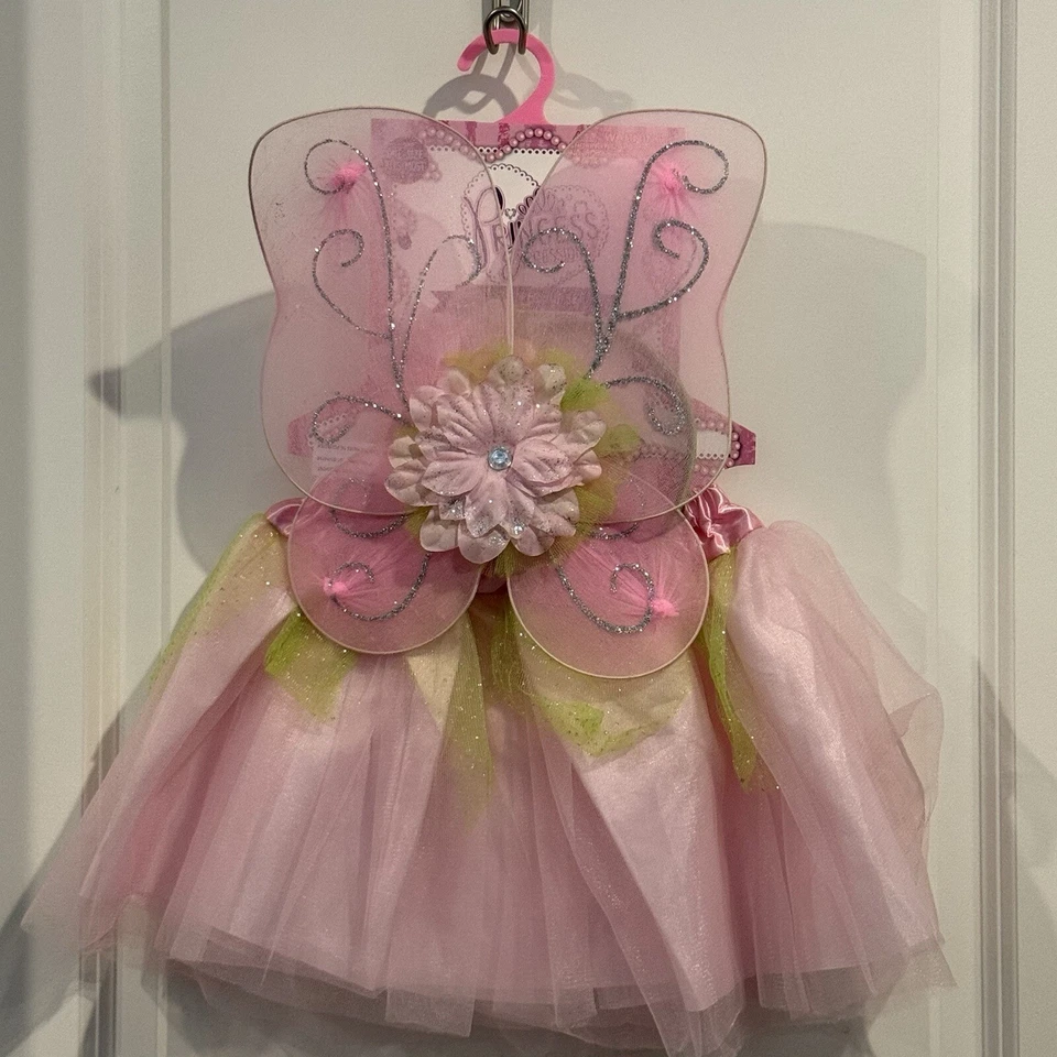 Принцесса выражения розовый/зеленый фея принцесса наряд комплект костюм возрастов 4-8 новый - Изображение 1 из 4