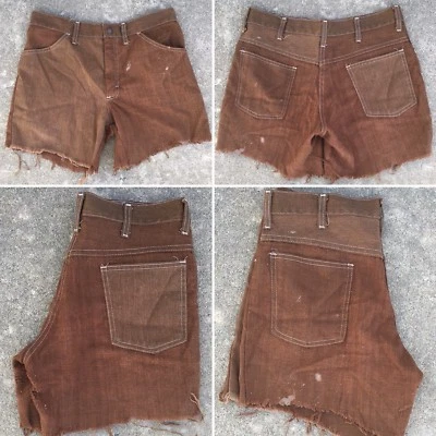 Pantalones Cortos De Colección Cortados Envejecidos Usados Penn Prest 30” Cintura Garra 42 Cremallera Años 70 Foto 1 de 4