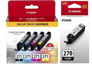 5 piezas cartuchos de tinta originales Canon OEM 270/271 PGI-270 CLI-271 C/Y/M/BK - Imagen 1 de 9